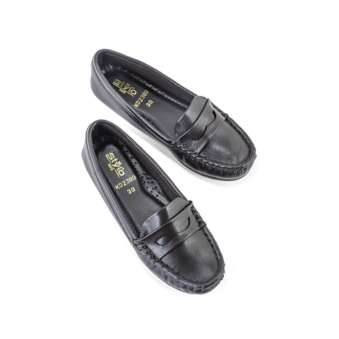 Girls Black Formal Moccasin KD2300