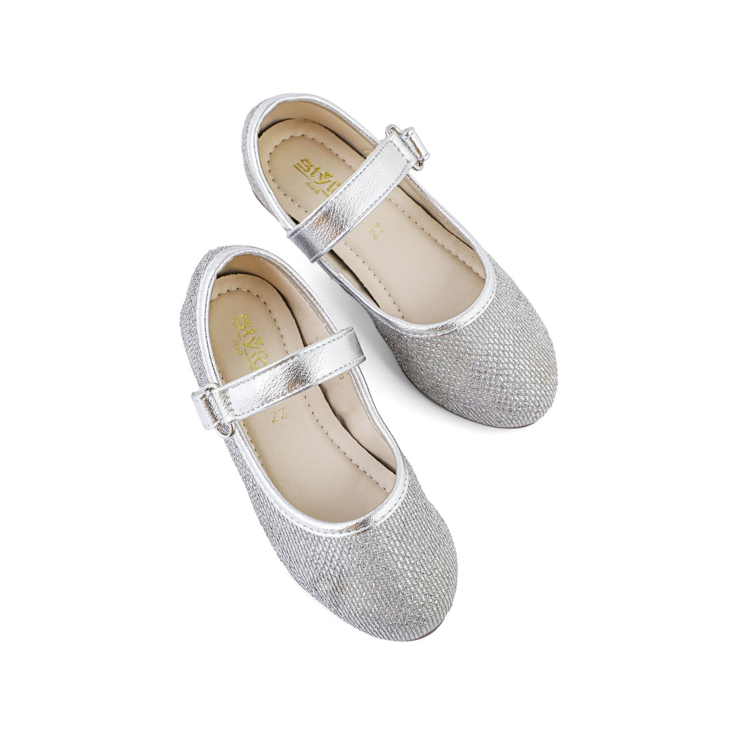 Girls Silver Fancy Pumps KD2309