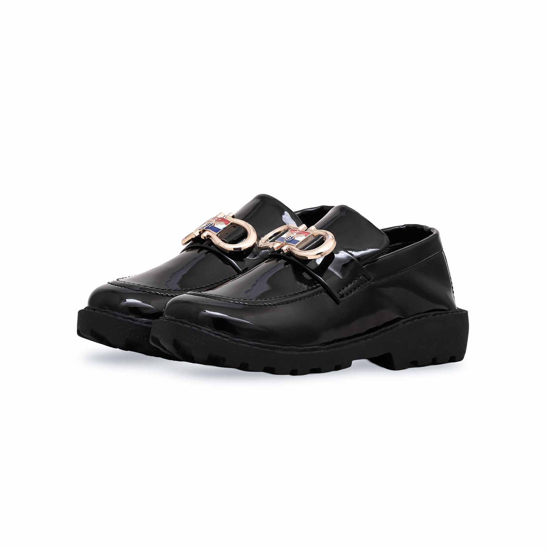 Boys Black Formal Moccasin KD2315