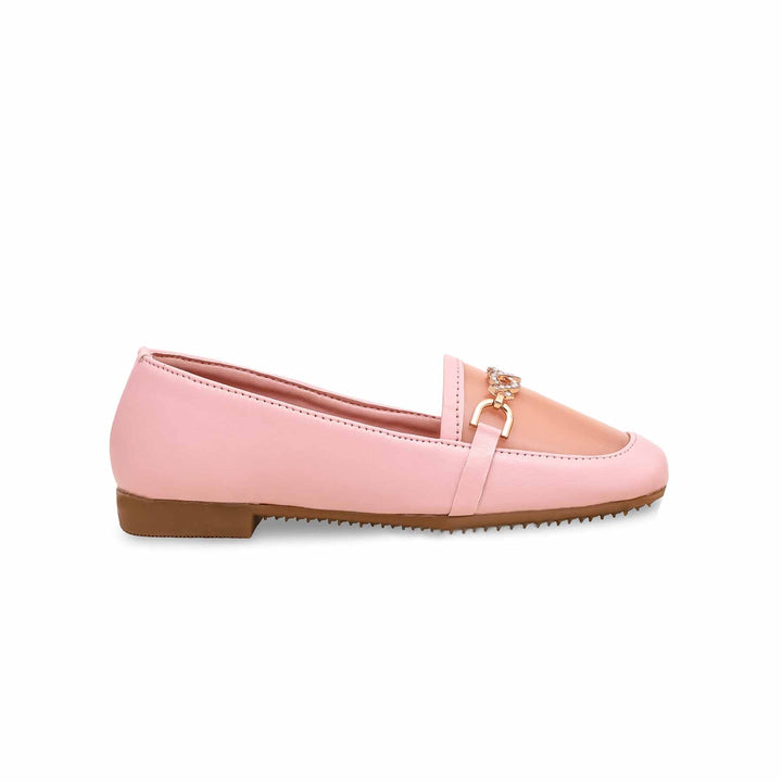 Girls Pink Formal Moccasin KD2346