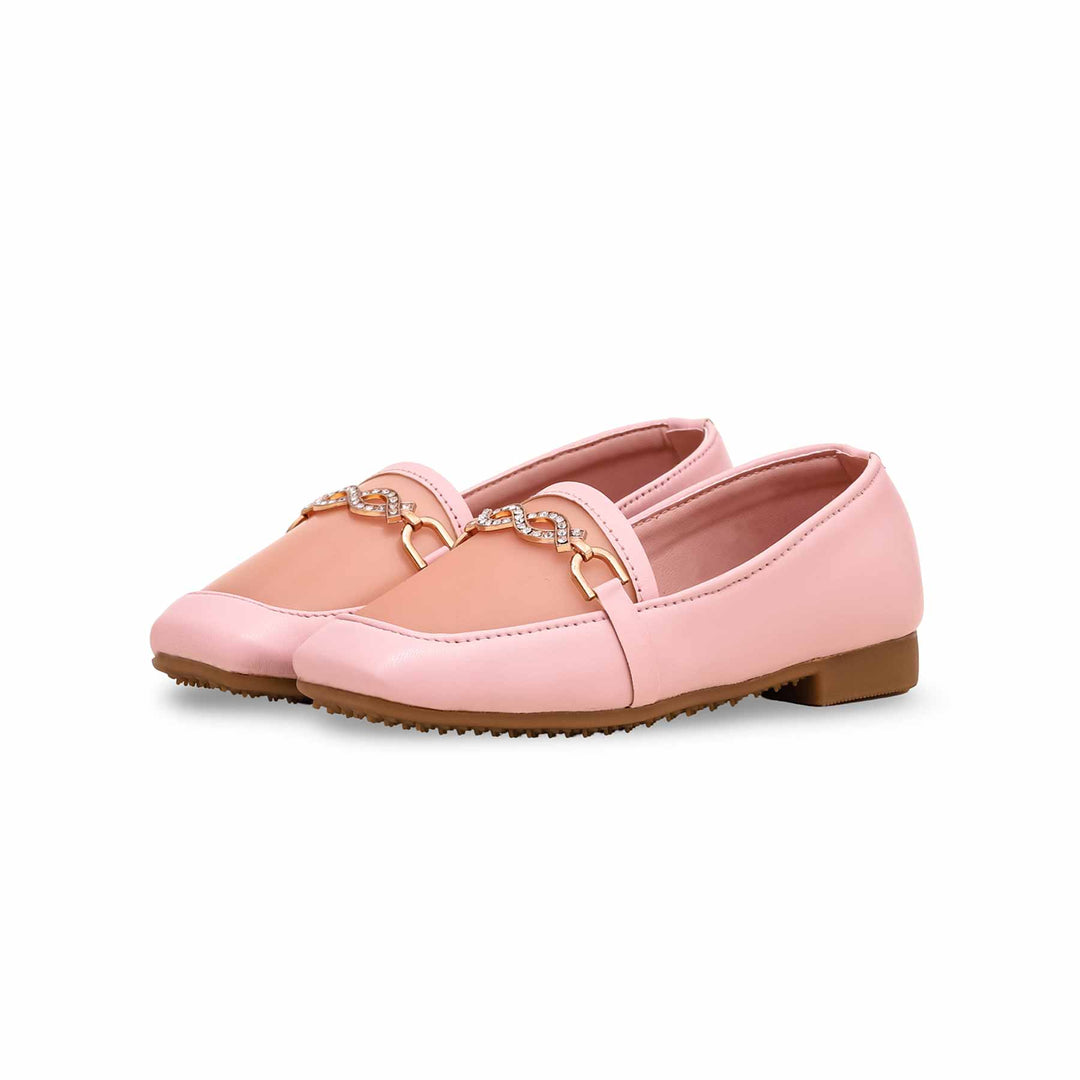 Girls Pink Formal Moccasin KD2346