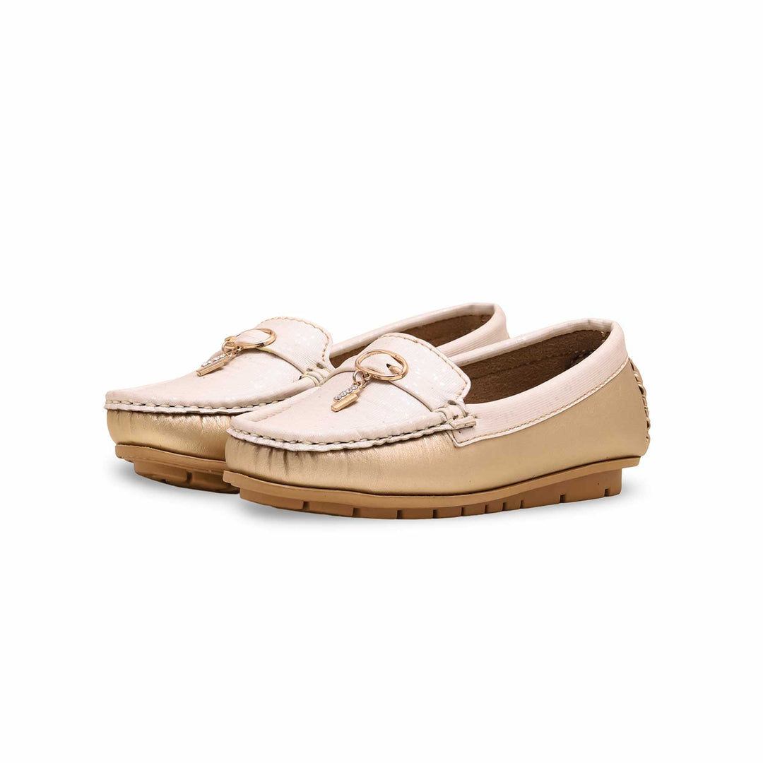 Girls Golden Formal Moccasin KD2352