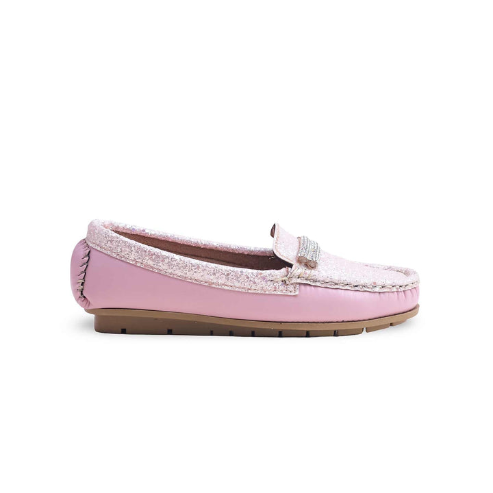 Girls Pink Formal Moccasin KD2354