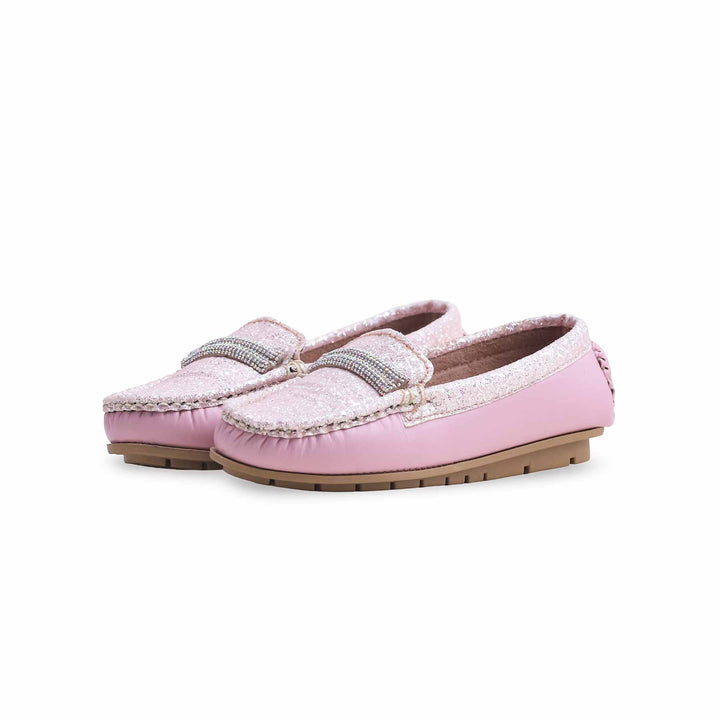 Girls Pink Formal Moccasin KD2354