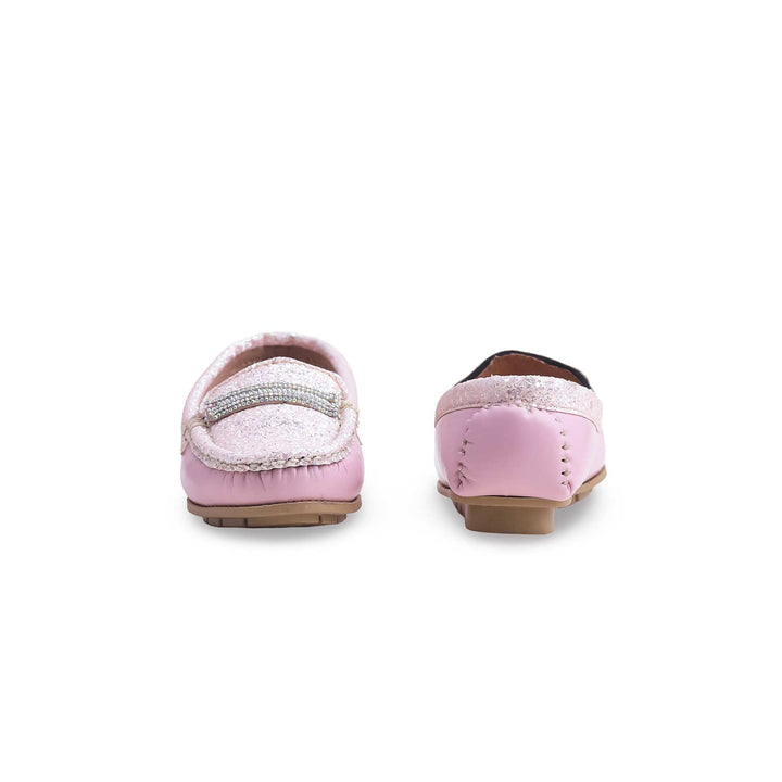 Girls Pink Formal Moccasin KD2354