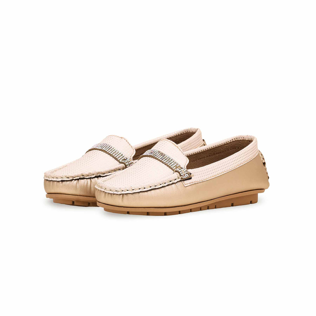 Girls Golden Formal Moccasin KD2355