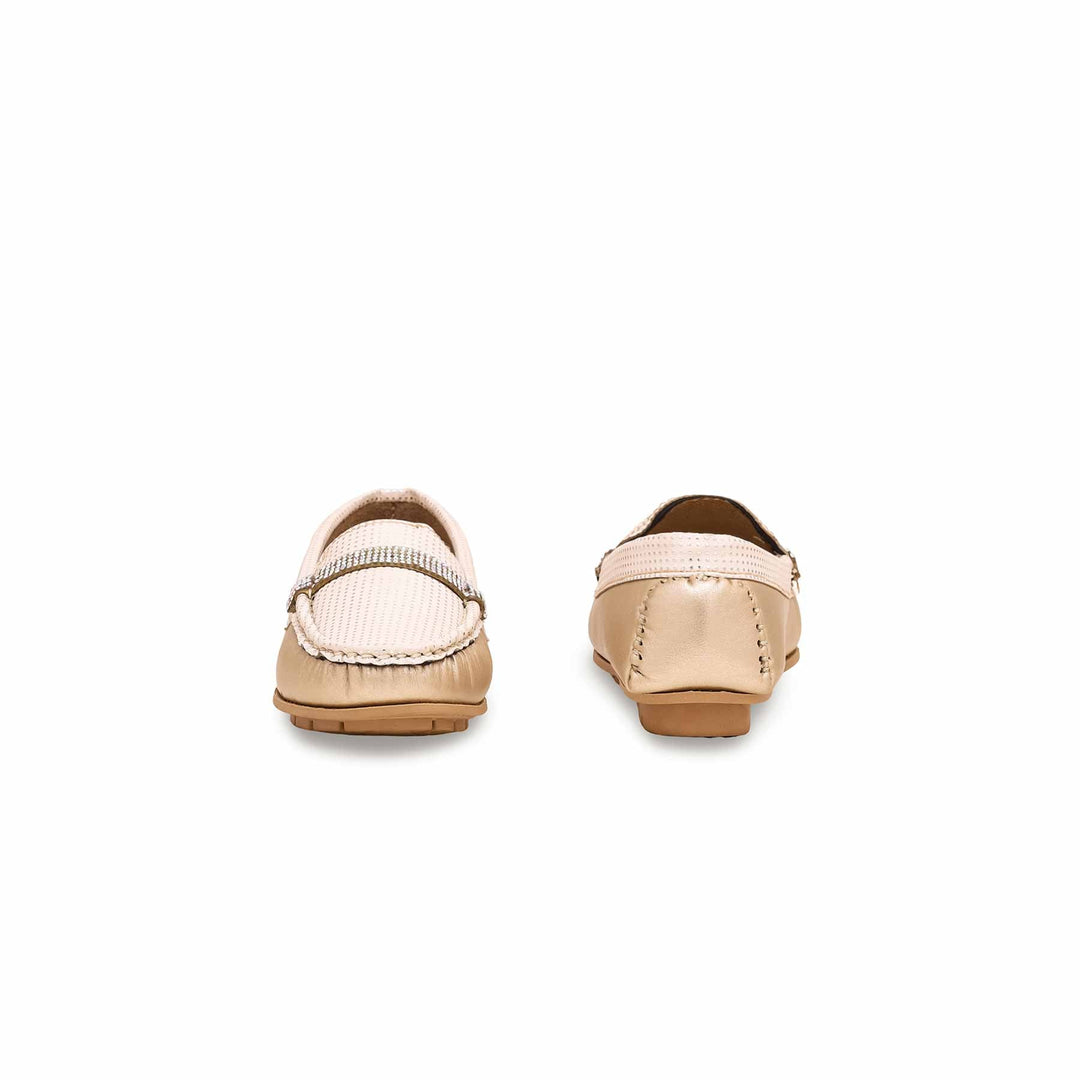 Girls Golden Formal Moccasin KD2355