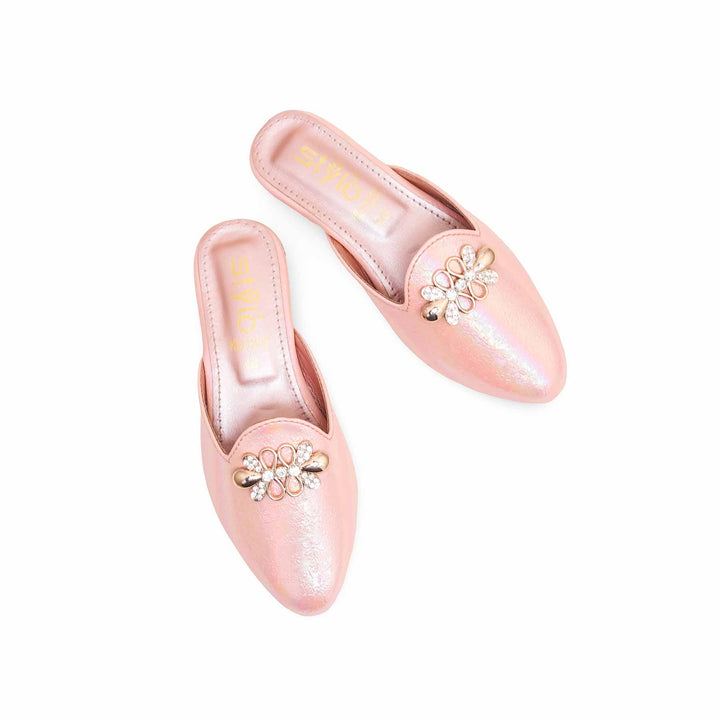 Girls Peach Fancy Pumps KD2363