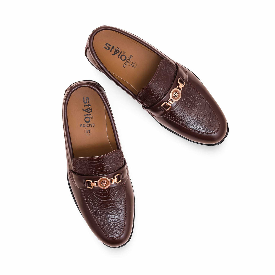 Boys Coffee Formal Moccasin KD2390