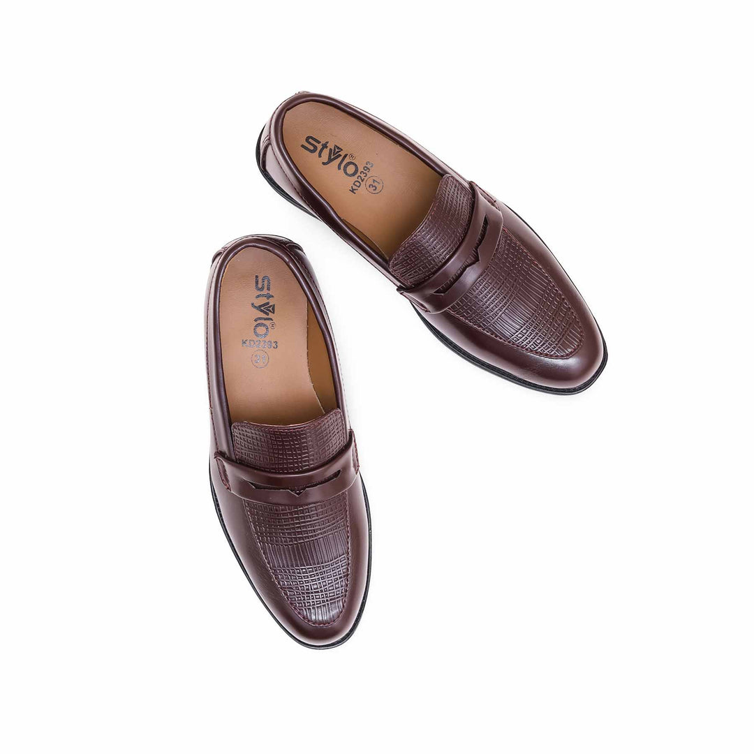 Boys Brown Formal Moccasin KD2393