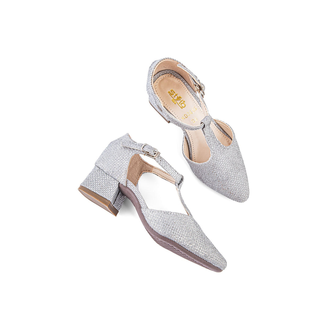 Girls Silver Fancy Pumps KD2415