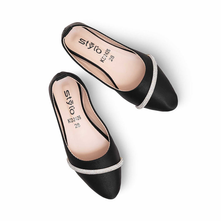 Girls Black Formal Pumps KD2426