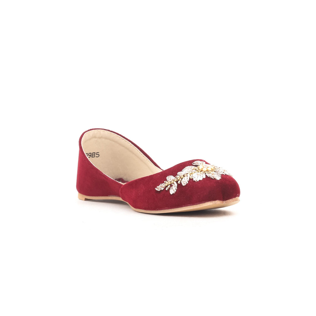 Girls Maroon Fancy Khusa KD3985