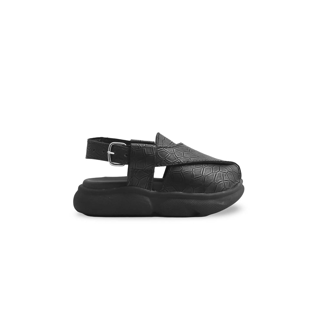 Boys Black Peshawari Chappal KD4725