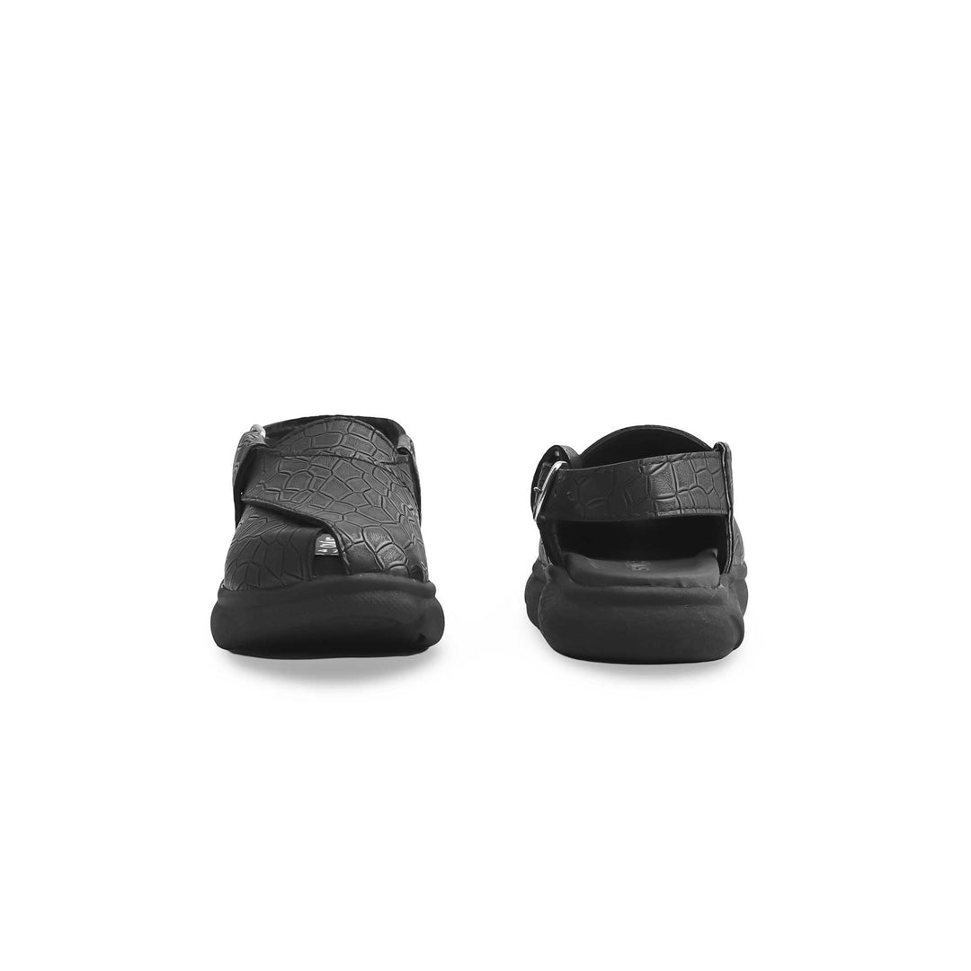 Boys Black Peshawari Chappal KD4725