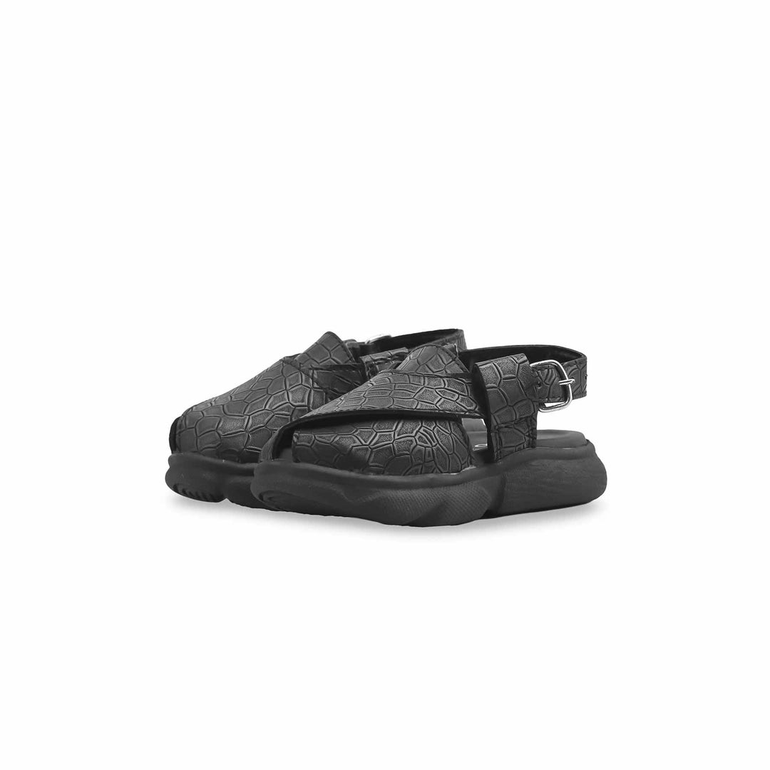 Boys Black Peshawari Chappal KD4725