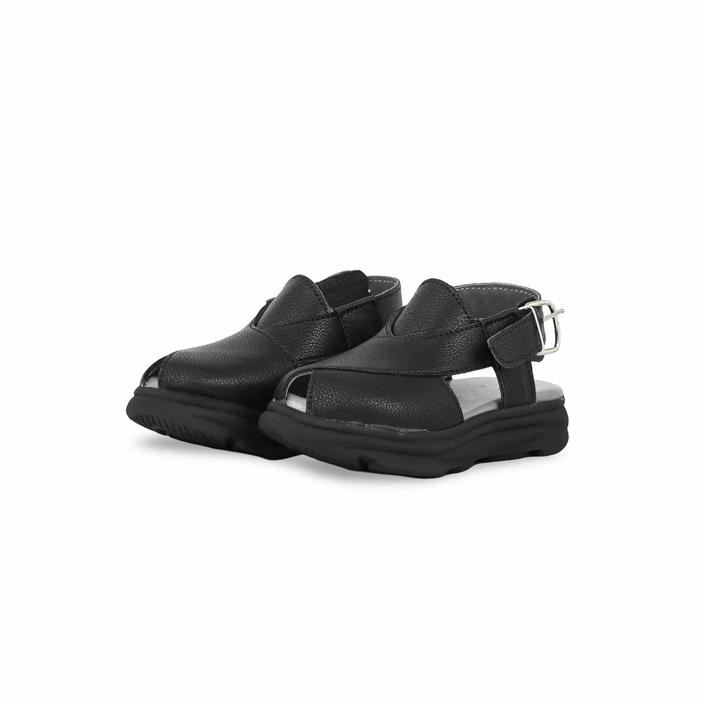 Boys Black Peshawari Chappal KD4736