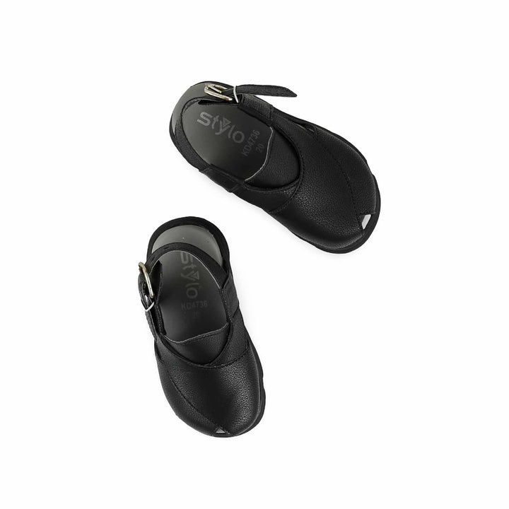 Boys Black Peshawari Chappal KD4736