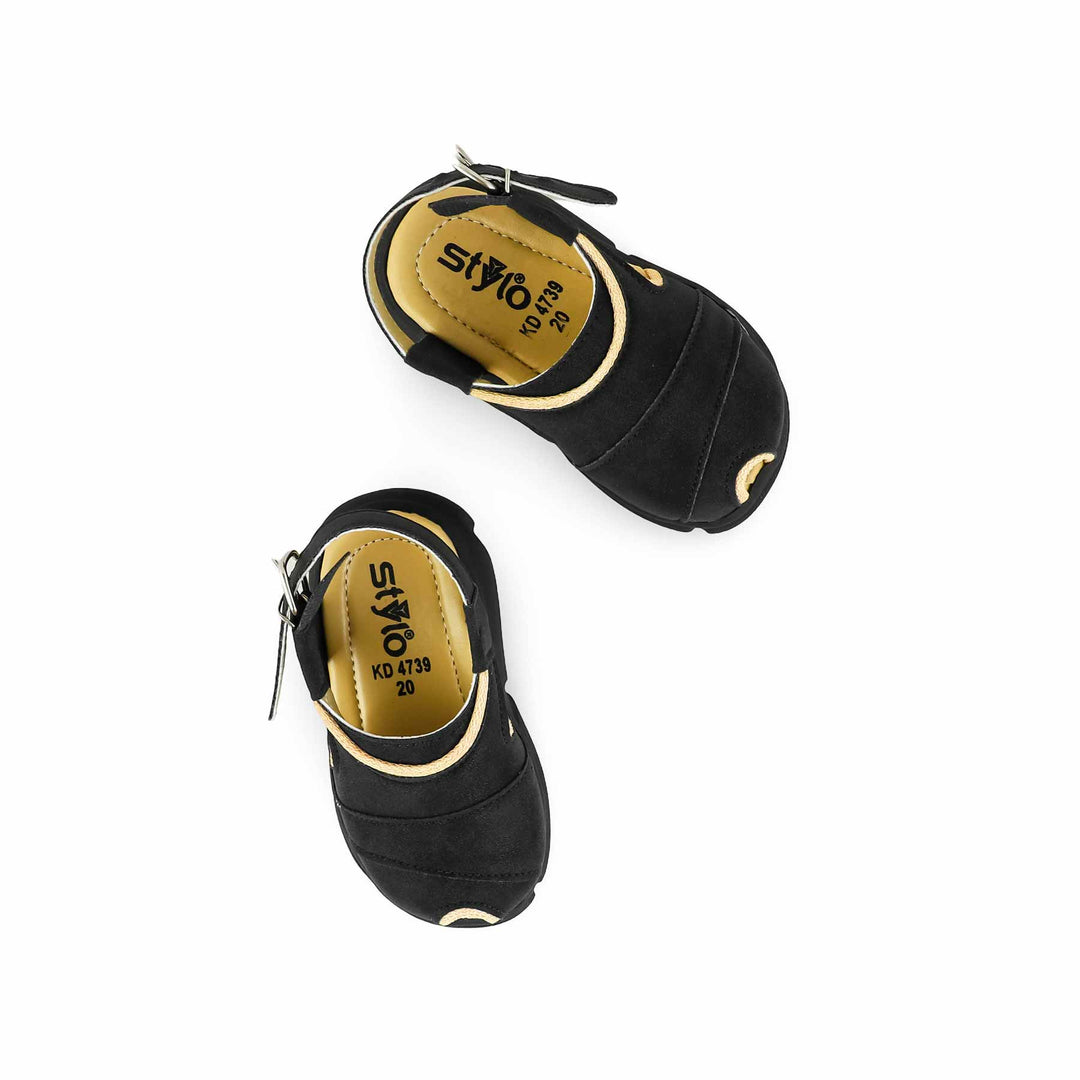 Boys Black Peshawari Chappal KD4739