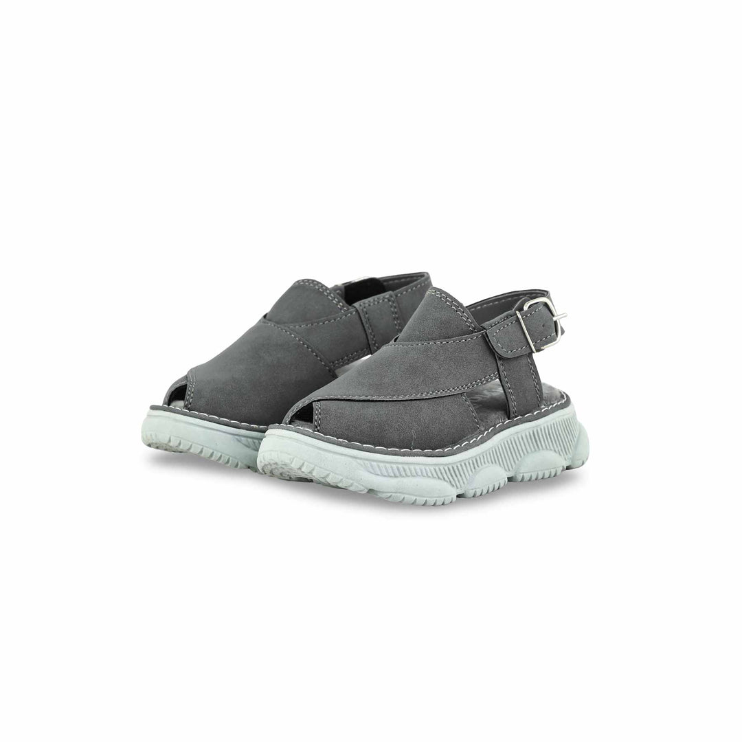 Boys Grey Peshawari Chappal KD4876