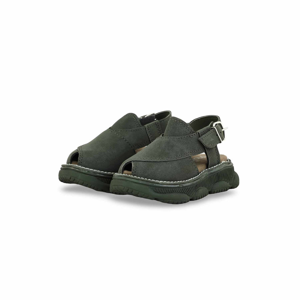 Boys Olive Peshawari Chappal KD4876