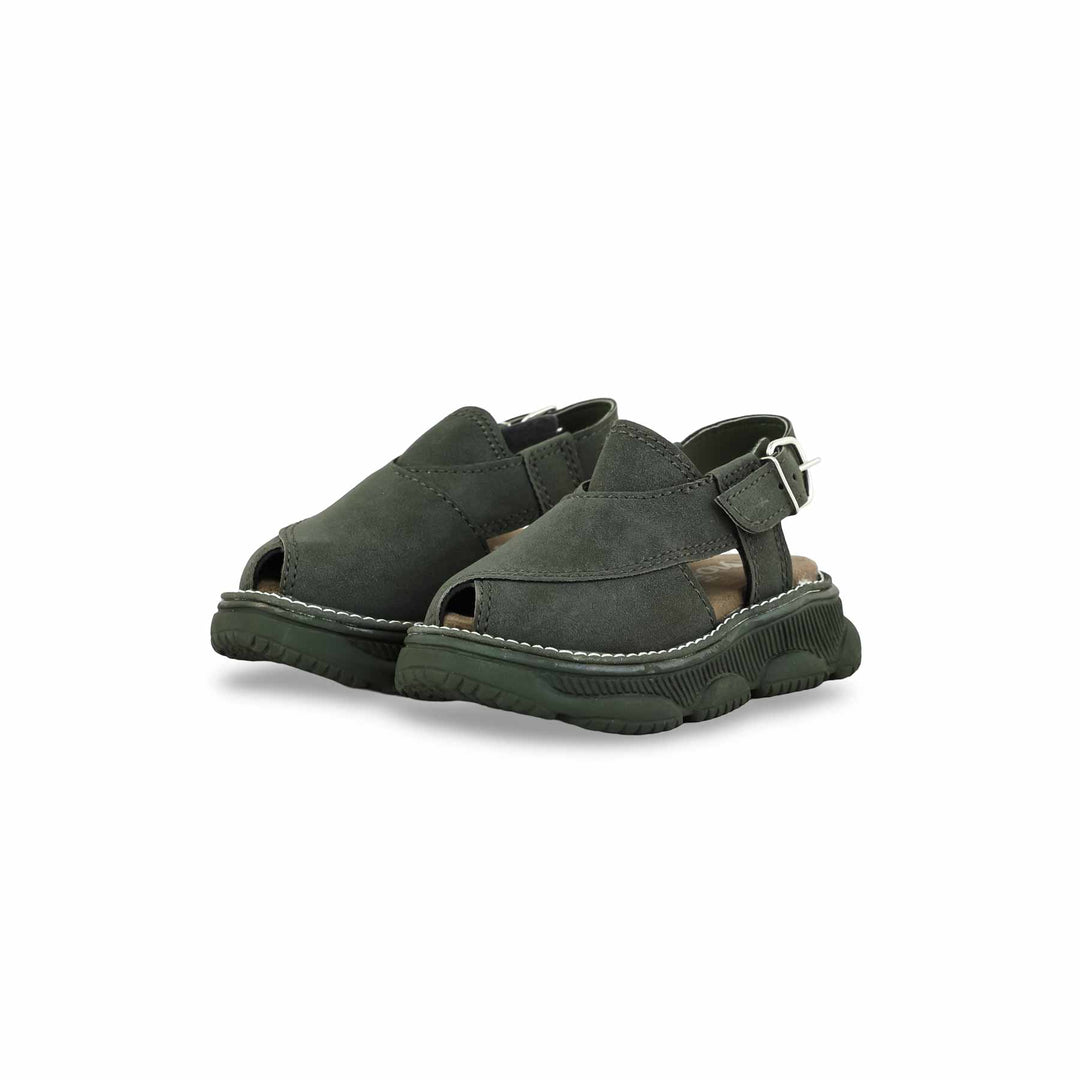 Boys Olive Peshawari Chappal KD4876