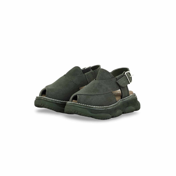 Boys Olive Peshawari Chappal KD4876