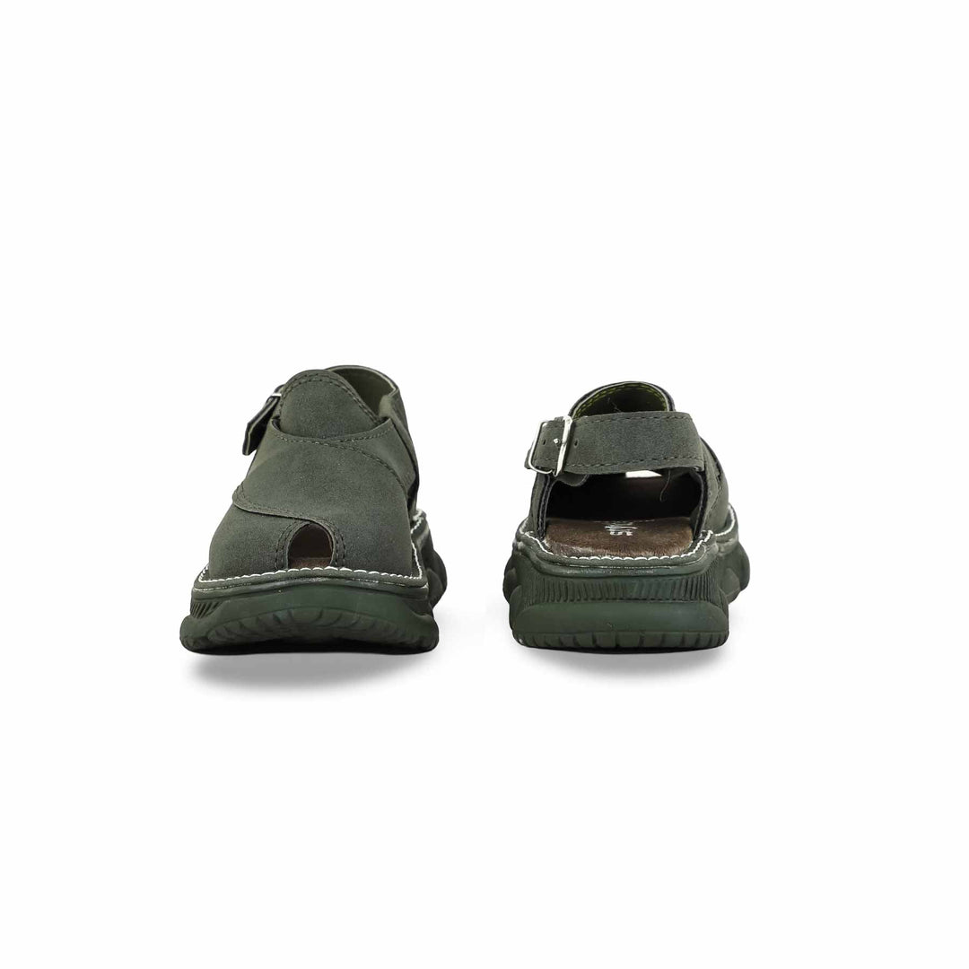 Boys Olive Peshawari Chappal KD4876