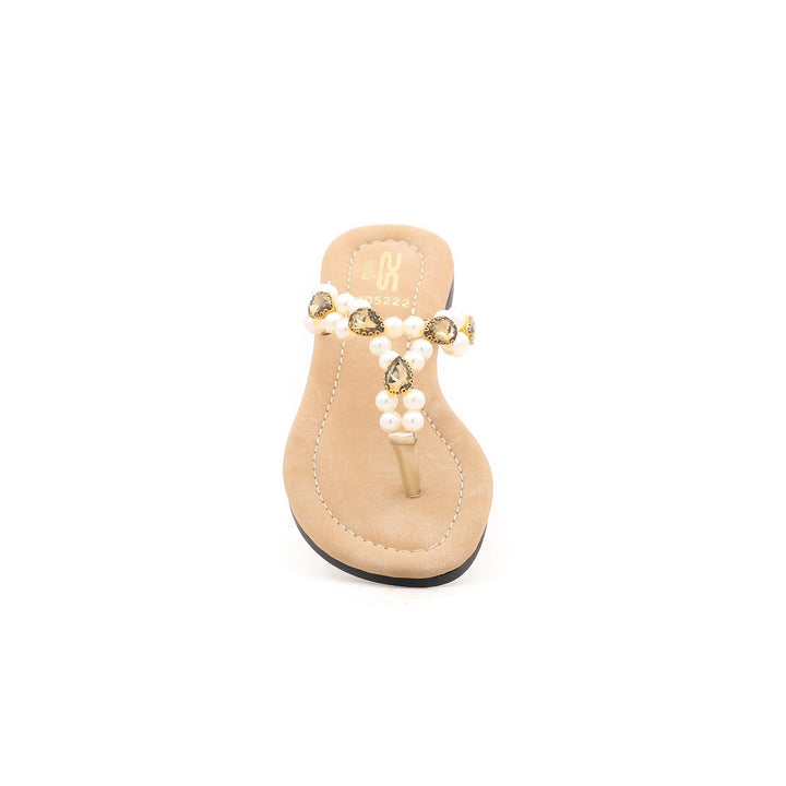 Girls Beige Formal Chappal KD5222