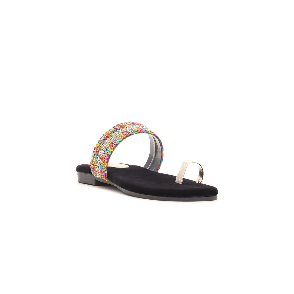 Girls Black Casual Chappal KD5240