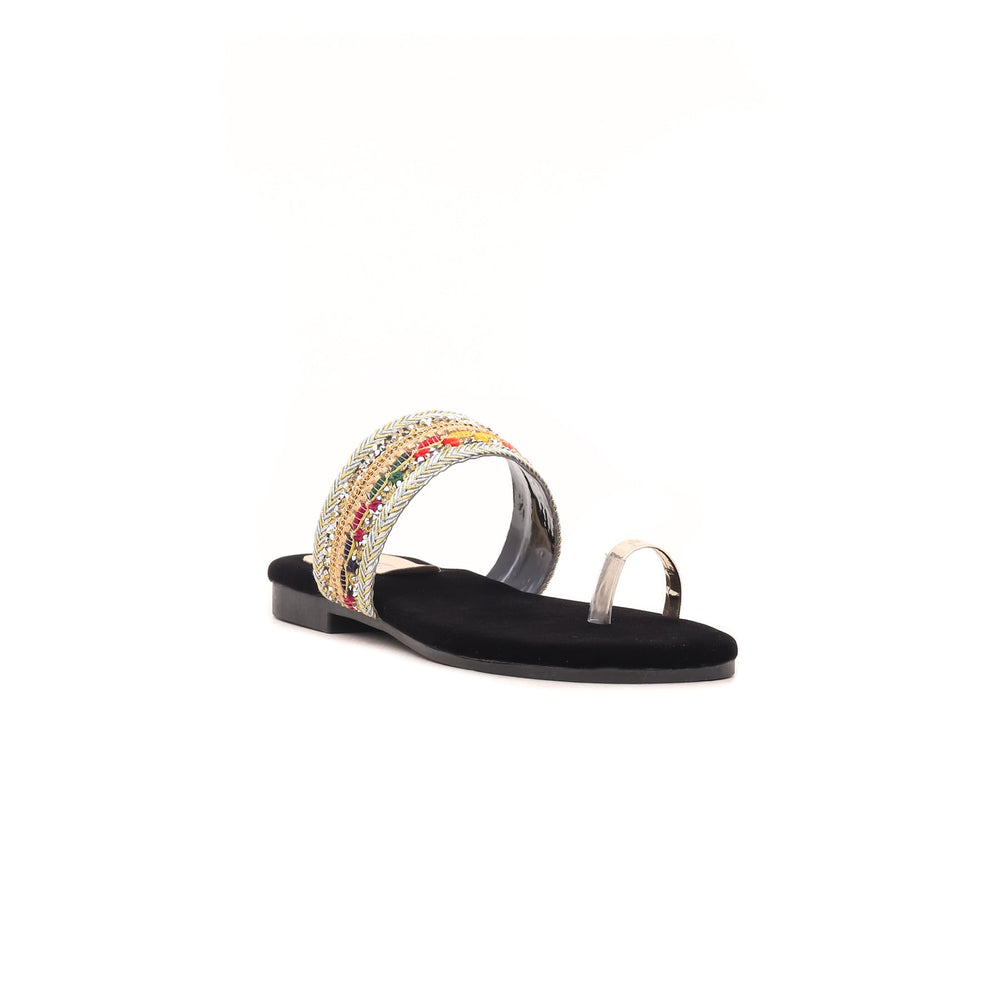 Girls Black Casual Chappal KD5241