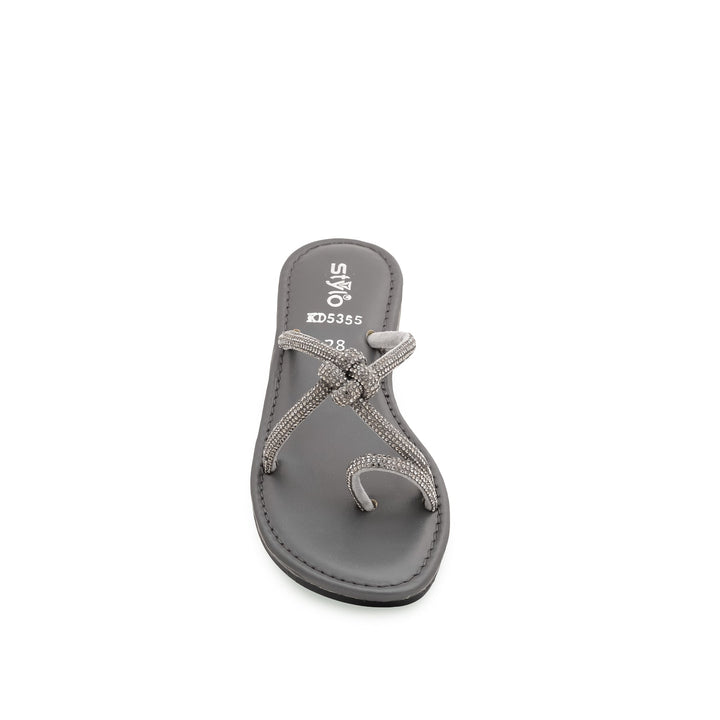 Kids Grey Fancy Slipper KD5355