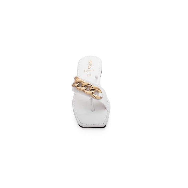 Girls White Formal Slipper KD5405