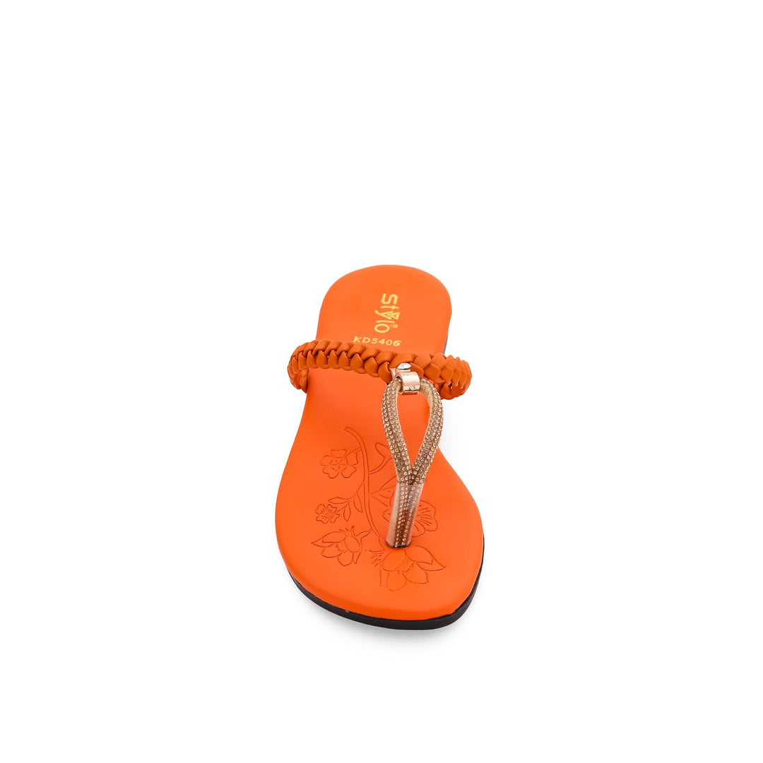 Girls Orange Formal Slipper KD5406