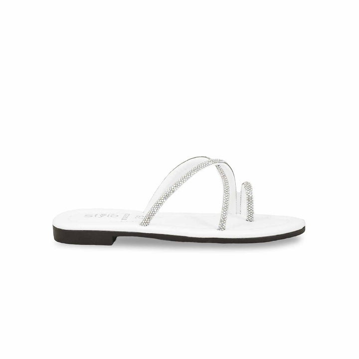 Girls White Casual Slipper KD5528