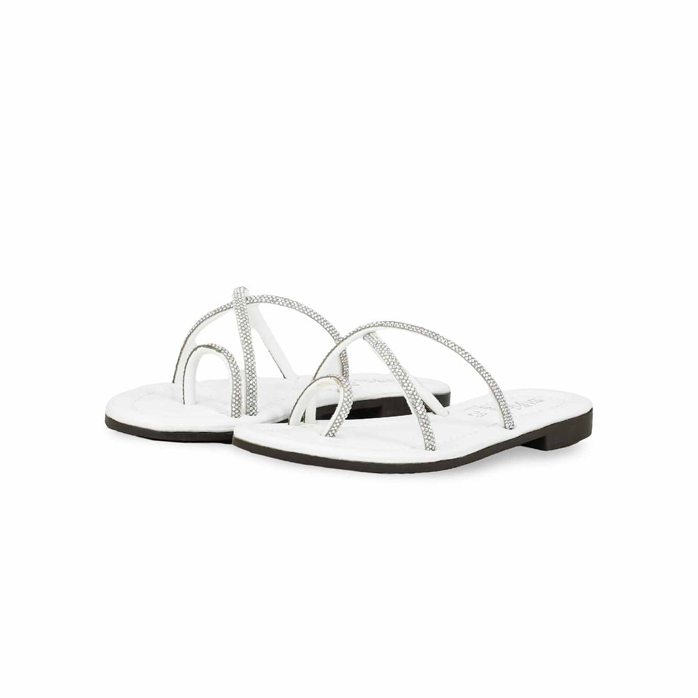 Girls White Casual Slipper KD5528