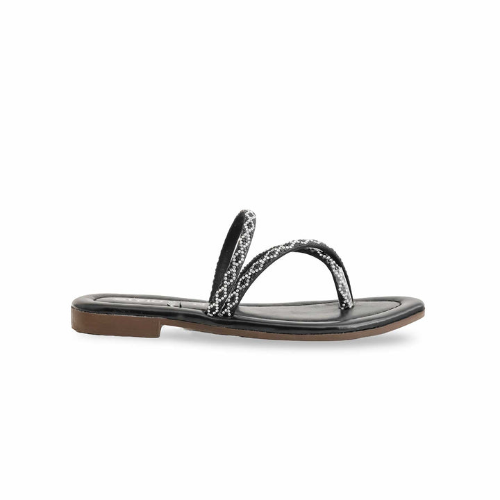 Girls Black Fancy Slipper KD5531