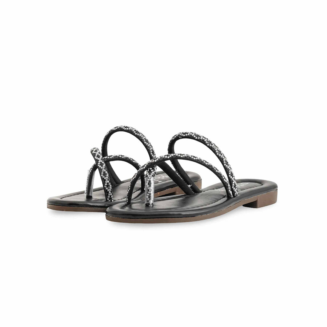 Girls Black Fancy Slipper KD5531