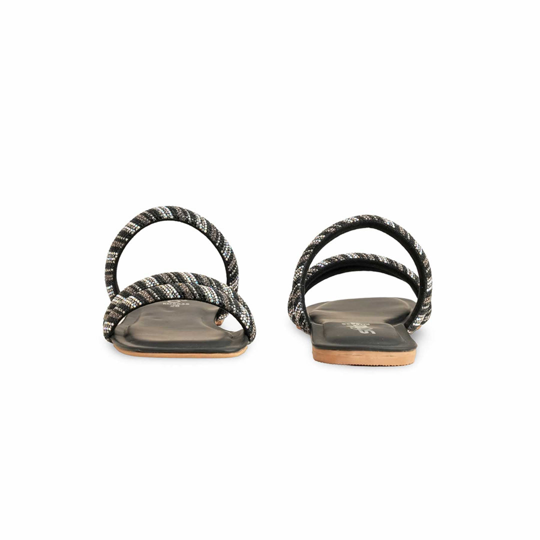 Girls Black Fancy Slipper KD5535