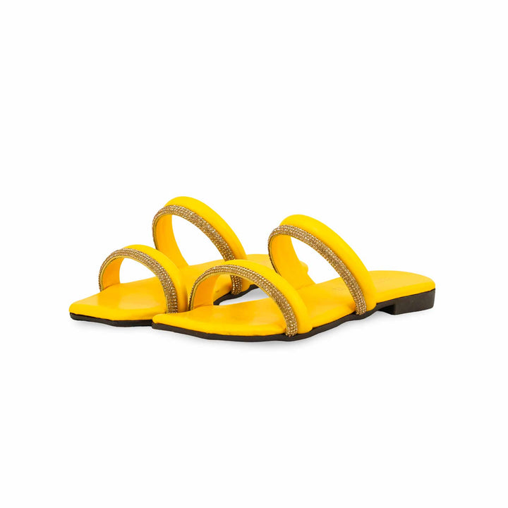 Girls Yellow Formal Slipper KD5541