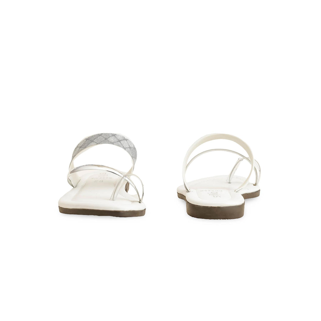 Girls Silver Casual Slipper KD5550