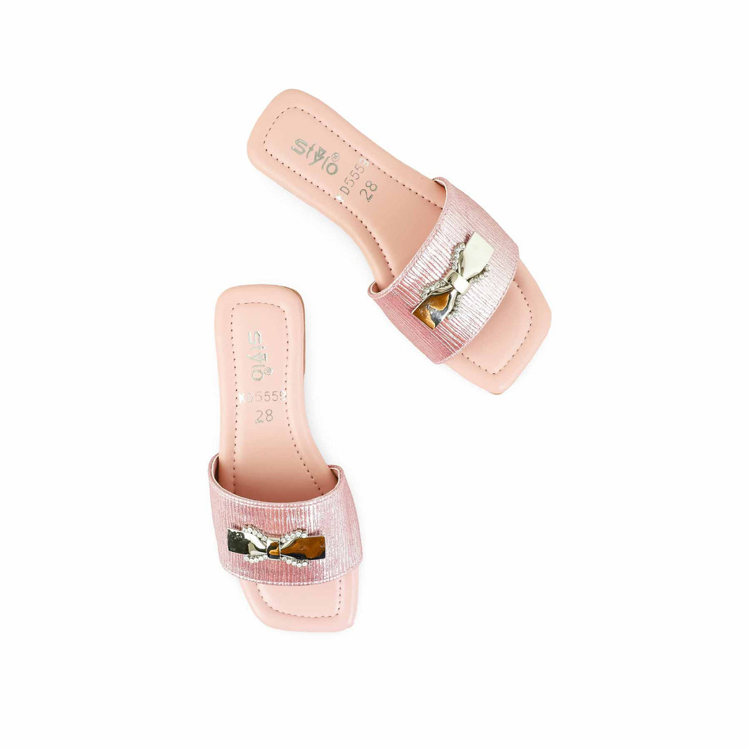 Girls Peach Casual Slipper KD5559