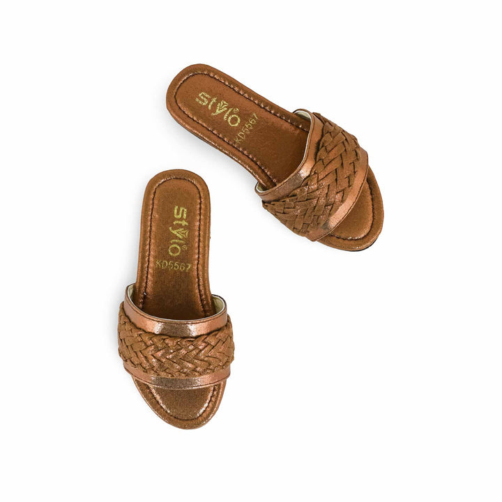 Girls Brown Casual Slipper KD5567