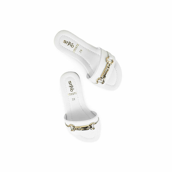 Girls White Casual Slipper KD5572