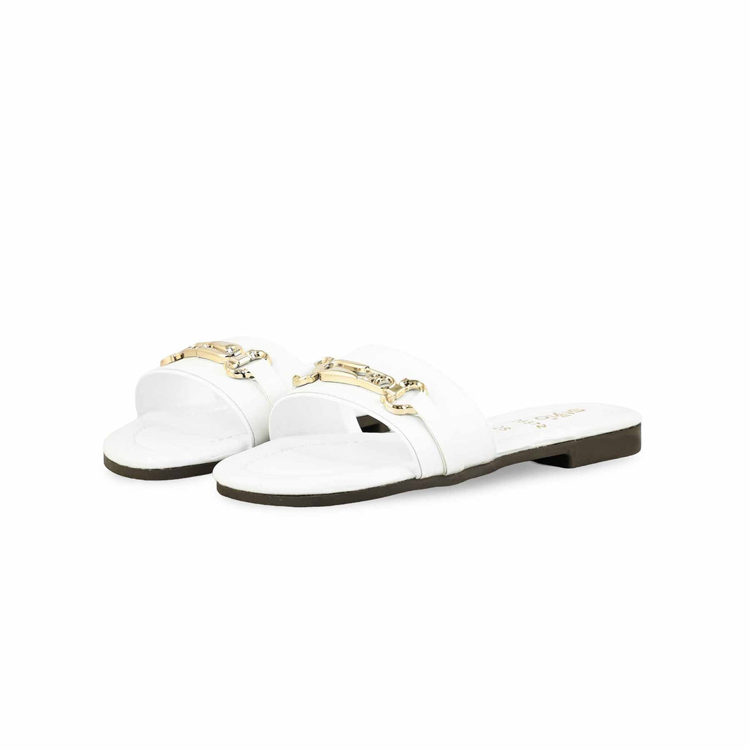 Girls White Casual Slipper KD5572