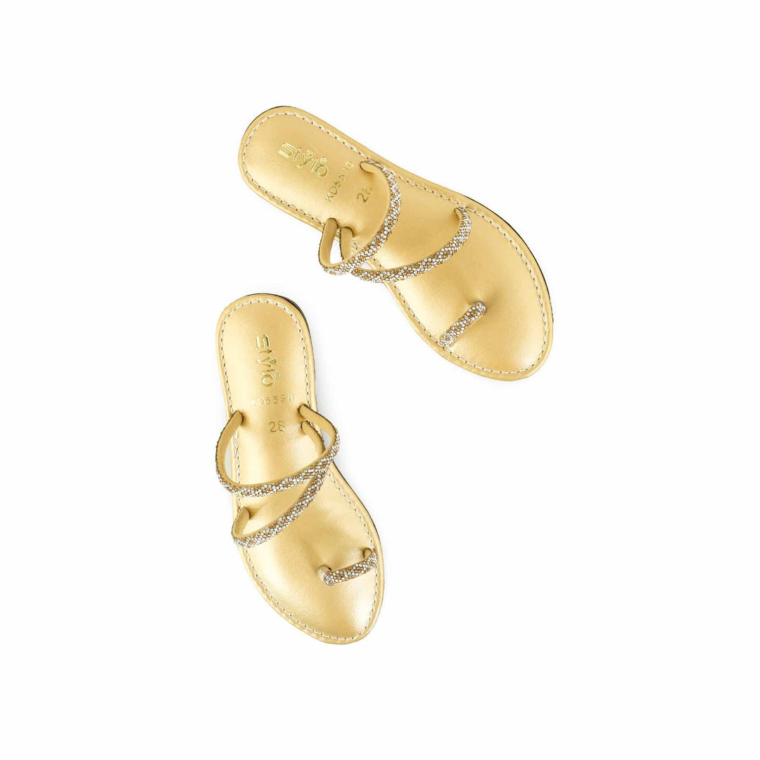 Girls Golden Fancy Slipper KD5590