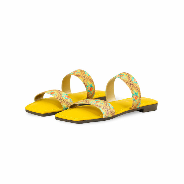 Girls Yellow Casual Slipper KD5597