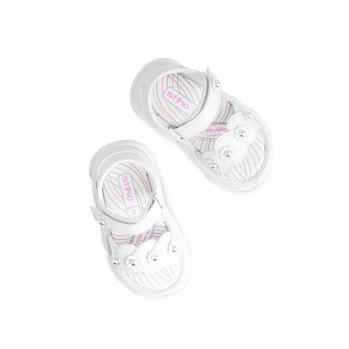 Girls White Casual Sandal KD5614