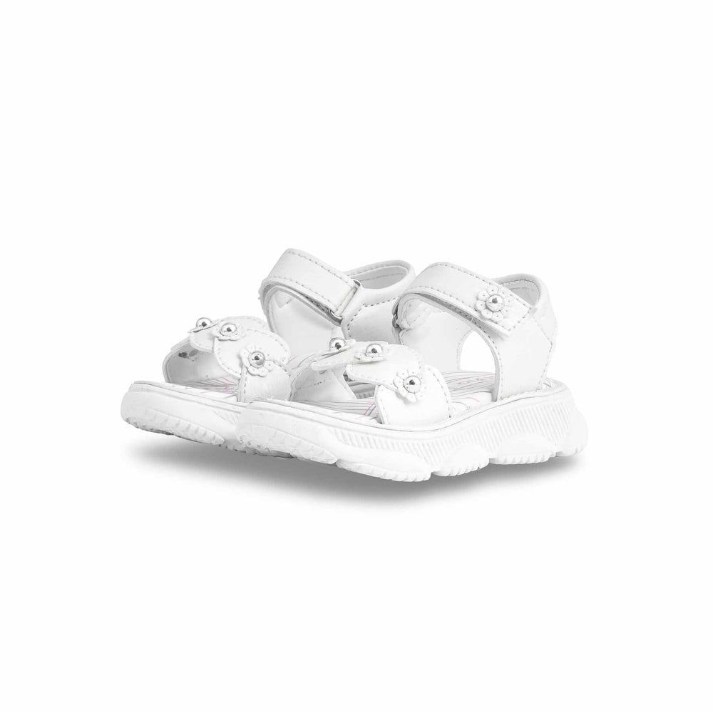 Girls White Casual Sandal KD5614