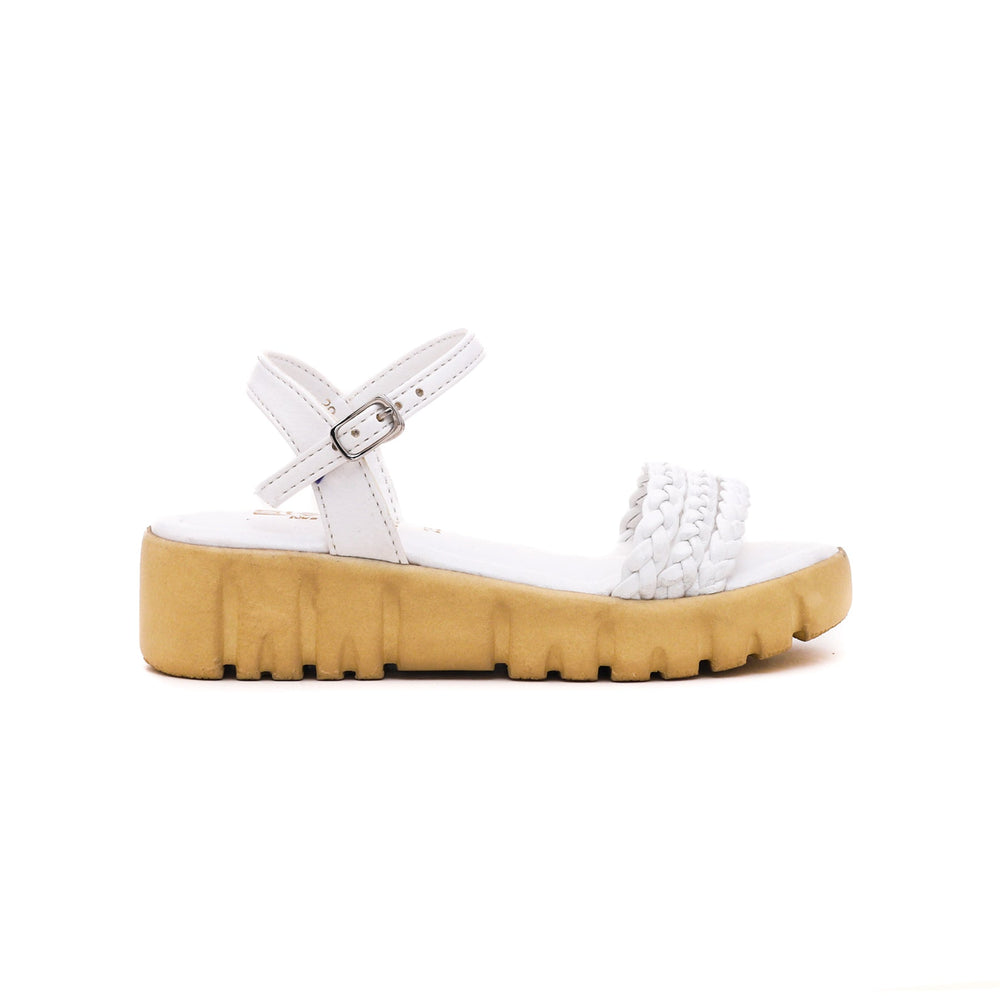 Girls White Formal Sandal KD7691